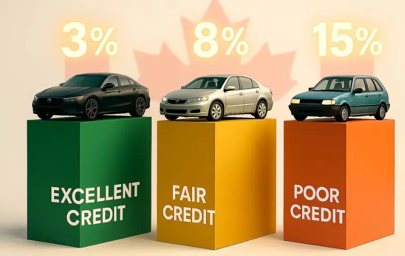 Canadian Car Loan Rate by Credit Scores in 2025
